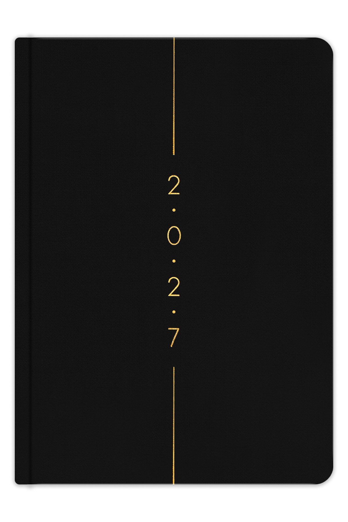 Matt Notebook 2027 Yılı A5 Keten Haftalık Ajanda 15x21 cm - 12 Aylık Siyah