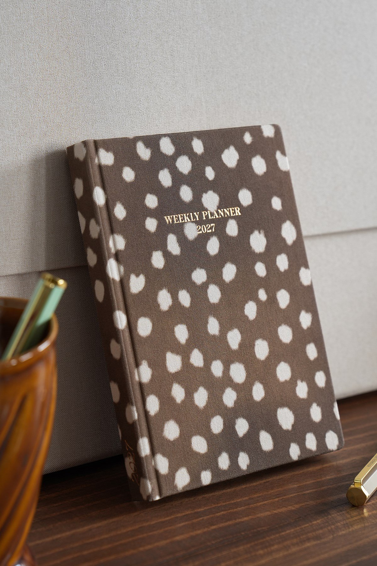 Matt Notebook 2027 Yılı B6 Keten Haftalık Ajanda - 12 Aylık Bambi