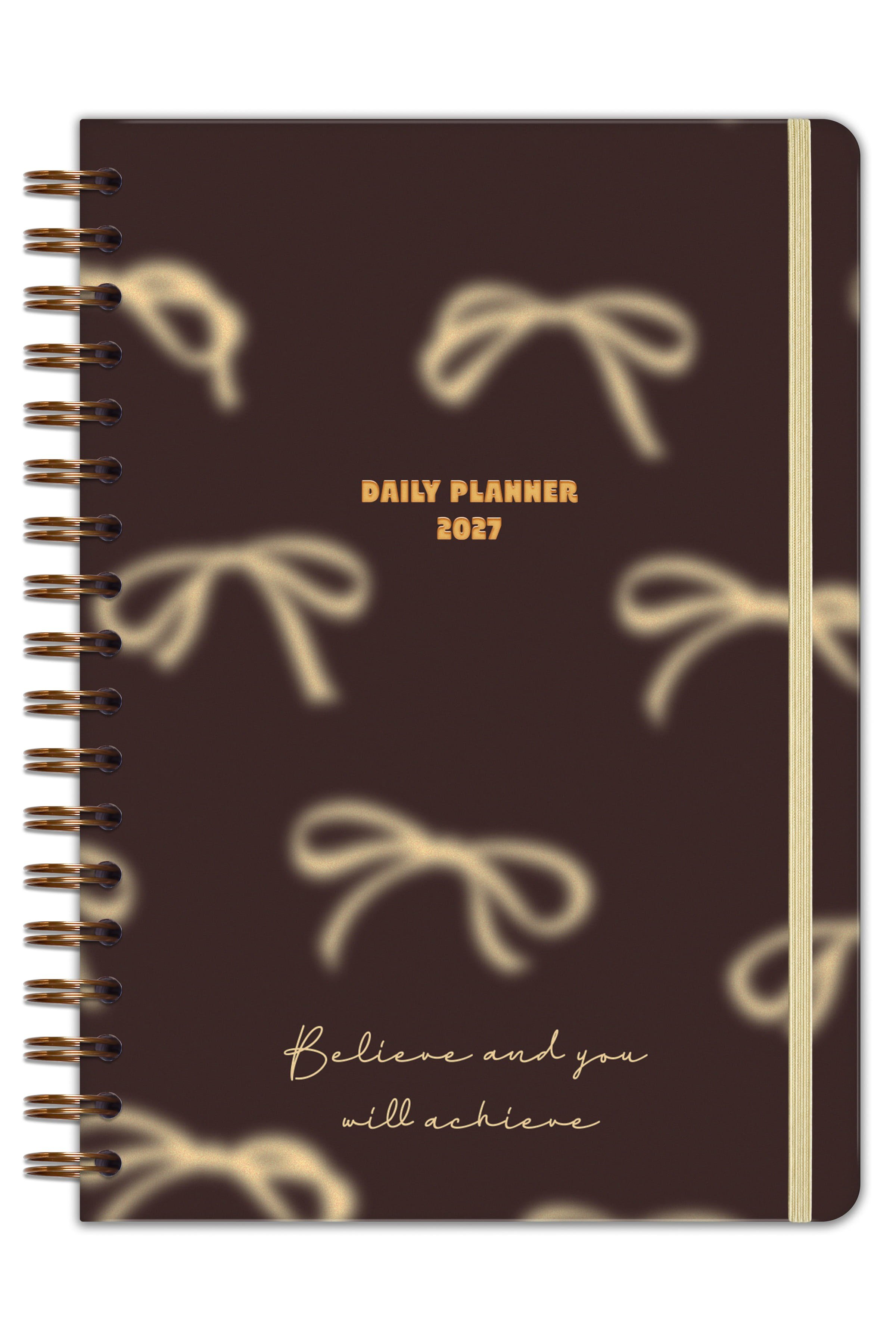Matt Notebook 2027 Yılı Günlük Spiralli Ajanda 16x24 cm - 12 Aylık Fiyonk
