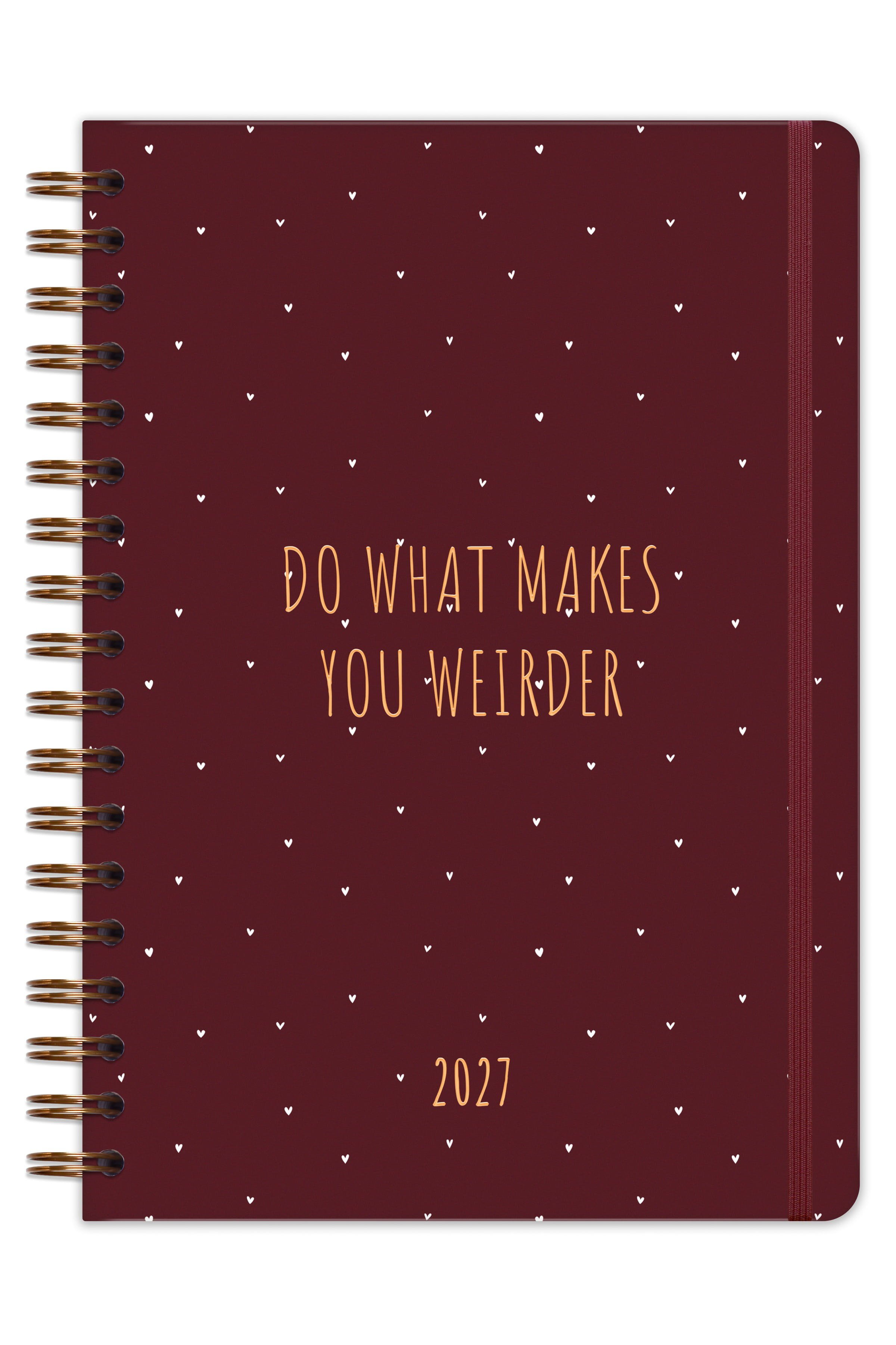Matt Notebook 2027 Yılı Günlük Spiralli Ajanda 16x24 cm - 12 Aylık Kalpler