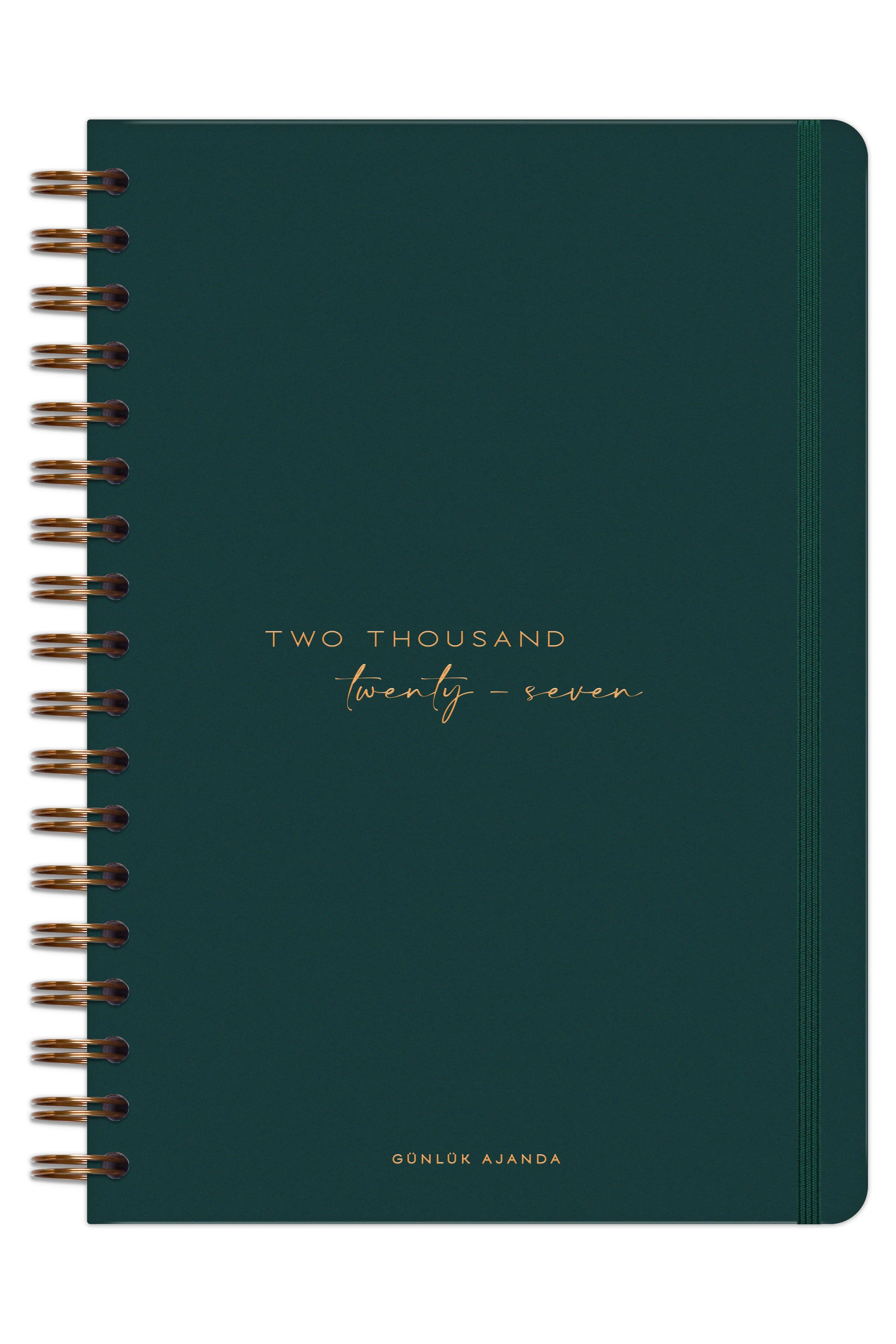 Matt Notebook 2027 Yılı Günlük Spiralli Ajanda 16x24 cm - 12 Aylık Two Thousand Twenty Seven