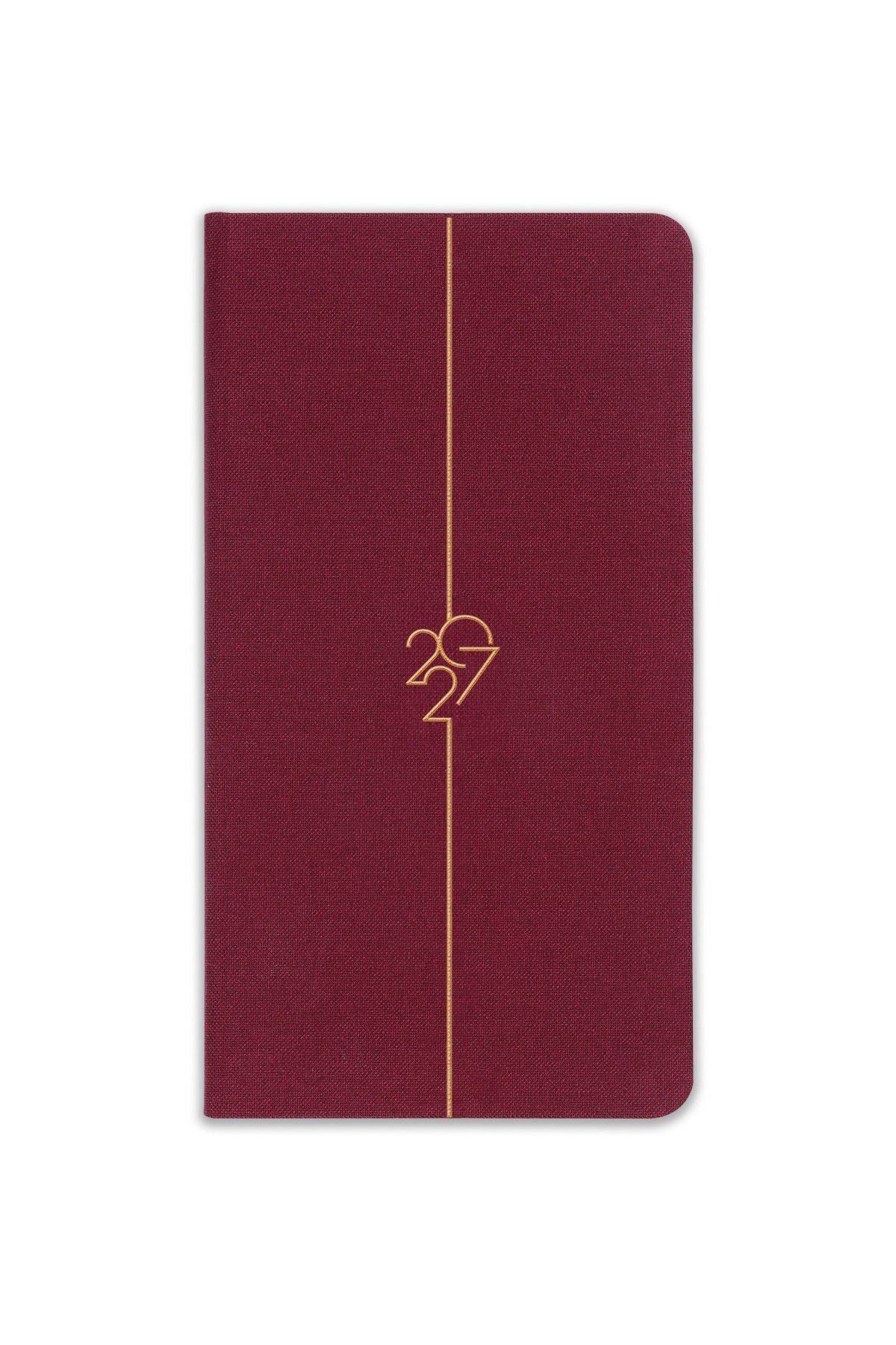 Matt Notebook 2027 Yılı Haftalık Keten 9x17 cm Cep Ajandası 12 Aylık Bordo