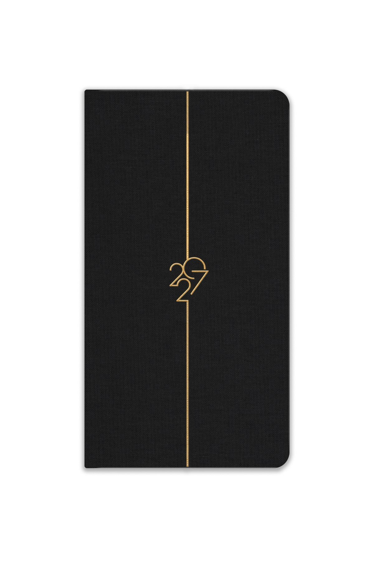 Matt Notebook 2027 Yılı Haftalık Keten 9x17 cm Cep Ajandası 12 Aylık Siyah