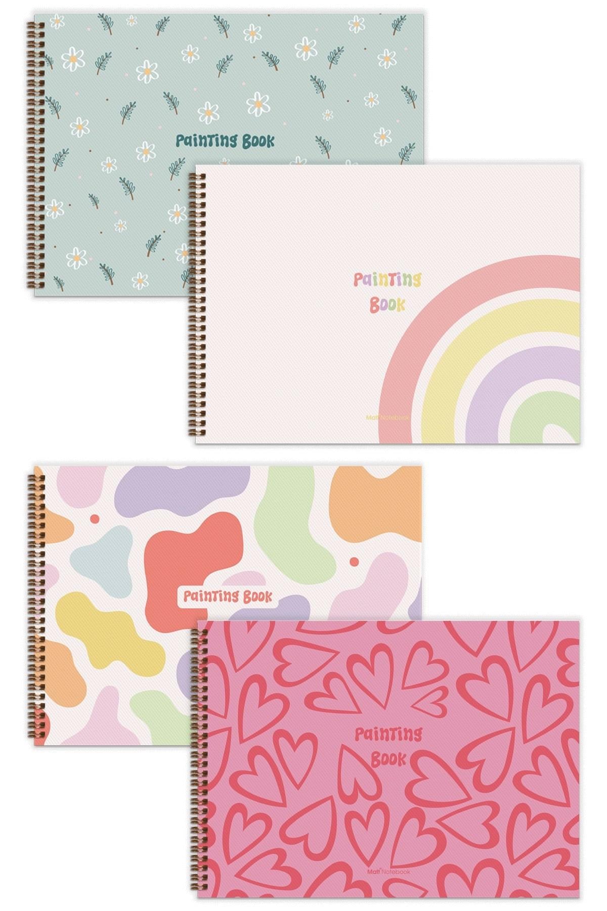 Matt Notebook 25x35 4'lü Resim Defteri Seti 20 Yaprak 150 Gram Büyük Boy