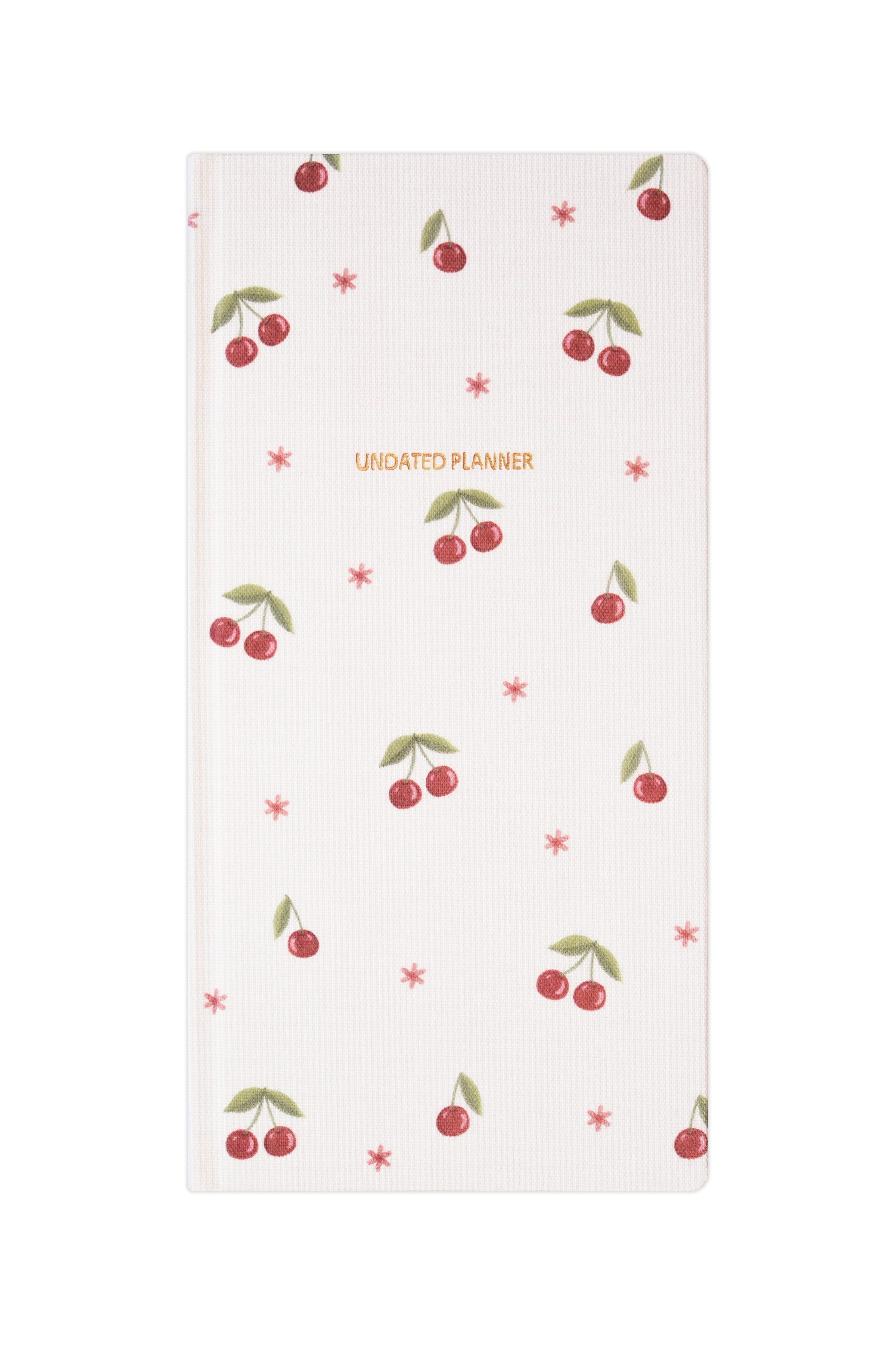 Matt Notebook 9x18 cm Keten Süresiz Haftalık Planlayıcı Kareli Cep Ajandası Kiraz