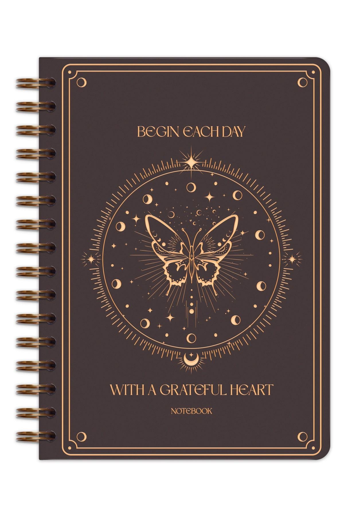 Matt Notebook Bullet Journal Edition A5 15x21 cm Spiralli Noktalı Tarihsiz Not Defteri Kelebek