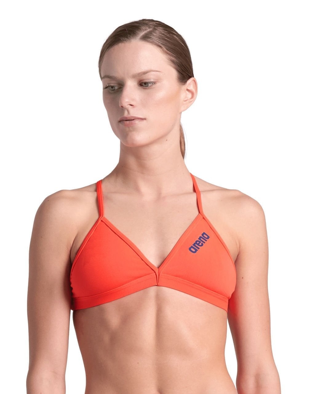 WOMEN'S TEAM SWIM TOP TIE BACK SOLID BLUE RIVER