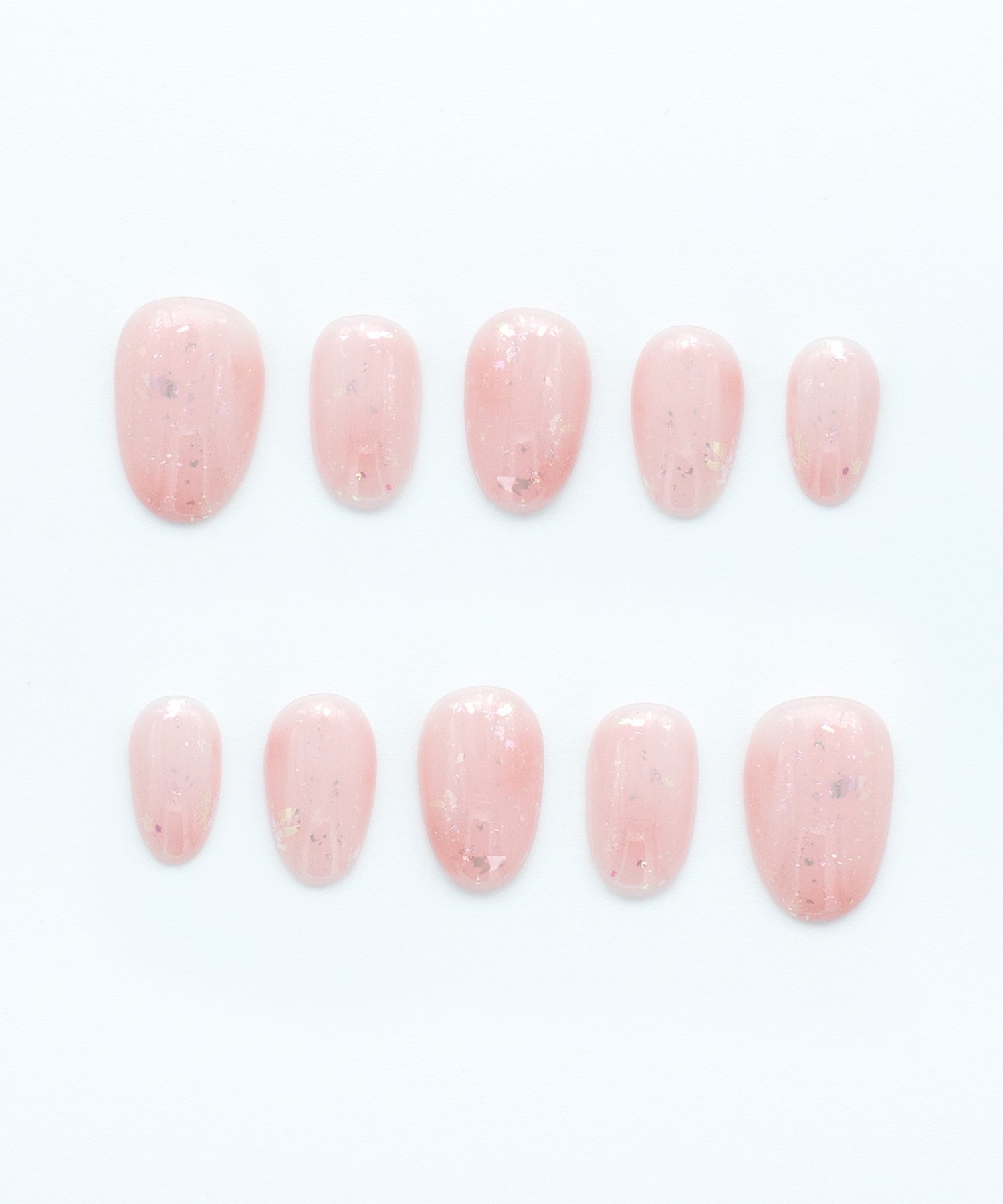 Rainbow Glitter Protez Jel Takma  Tırnak - El Yapımı  Kalıcı Oje Nail Art - NC223