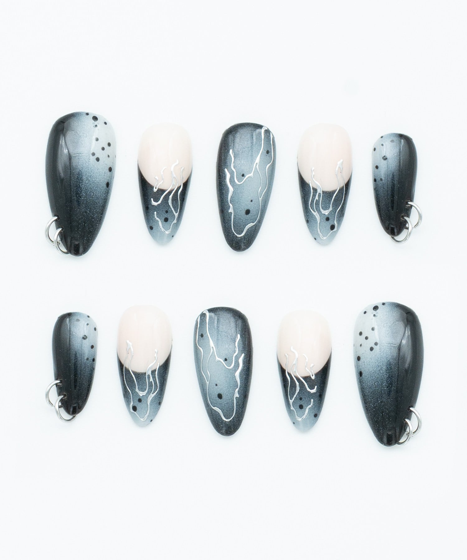 Steel Fade 2 Protez Jel Takma  Tırnak - El Yapımı  Kalıcı Oje 3D Nail Art Ombre - NC236