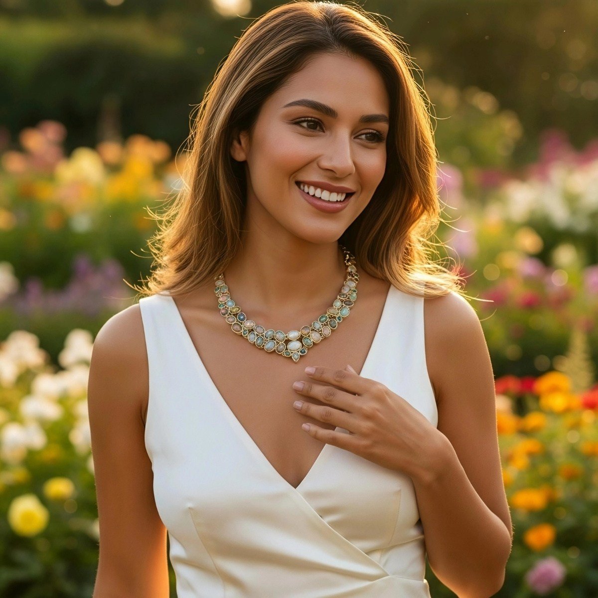 Opal Taşı Özel Tasarım Gerdanlık – TSR1435