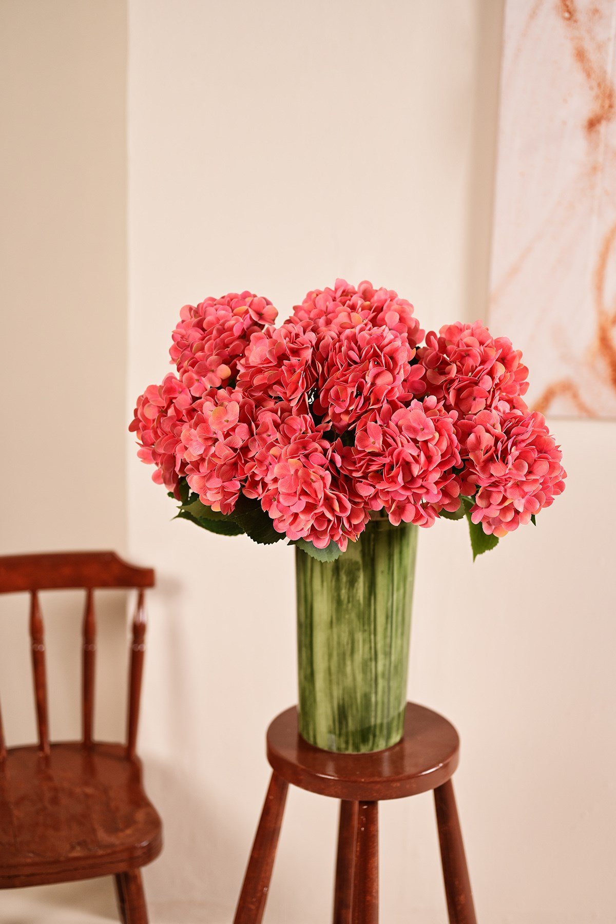 Yapay Mercan Pembe Tek Dal Ortanca