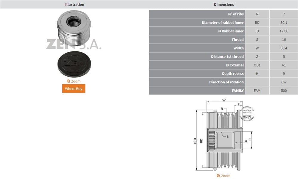 ALTERNATÖR KASNAK FORD TRANSIT 2.0 - 2.4 (7 KANAL) 