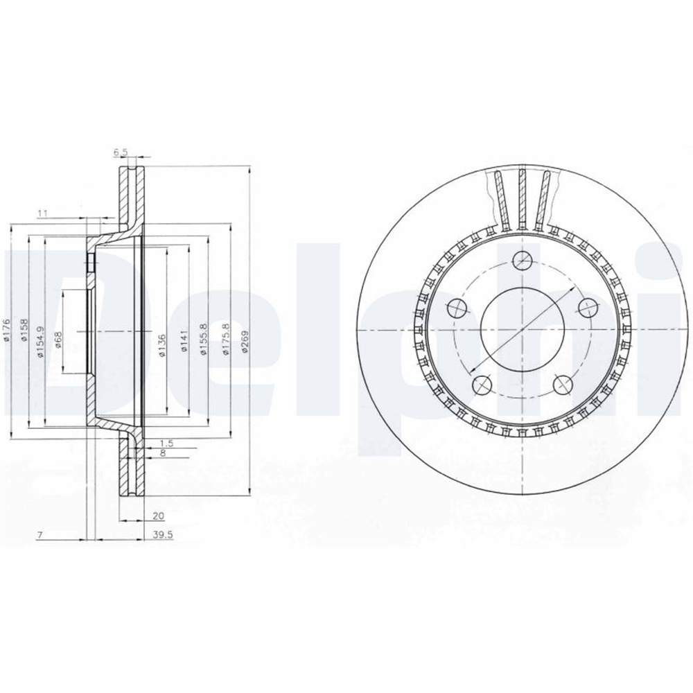 FREN DİSKİ (ÇİFTLİ PAKET) DELİKLİ ARKA AUDI 100, A6 09/1989 > 1997 
