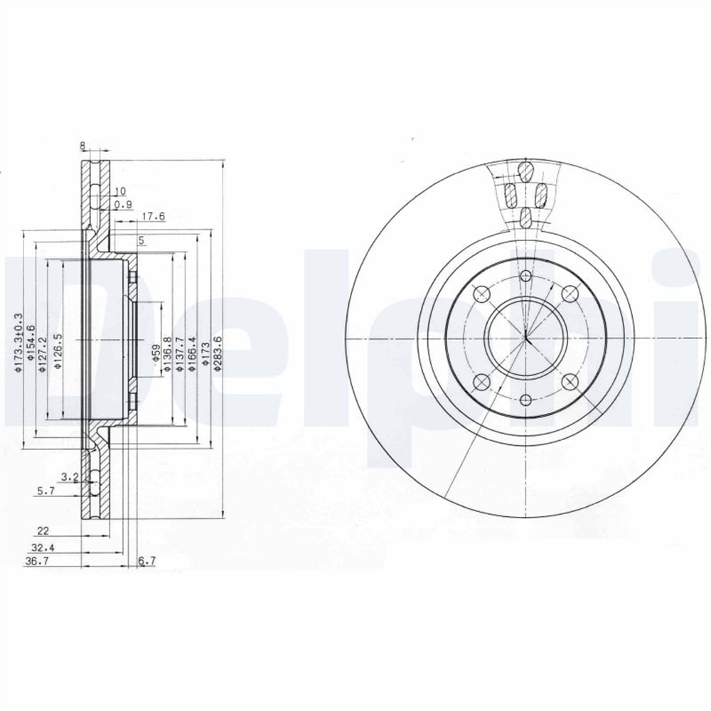 FREN DİSKİ (ÇİFTLİ PAKET) DELİKLİ ÖN ABARTH // ALFA ROMEO // FIAT // LANCIA; 500, 500C // 155 // BRAVO, COUPE, CROMA, DOBLO, DOBLO CARGO, FIORINO, IDEA, LINEA, MAREA, QUBO, STILO, STILO MULTIWAGON // DELTA, LYBRA, MUSA, PRISMA, THEMA 1987 > 