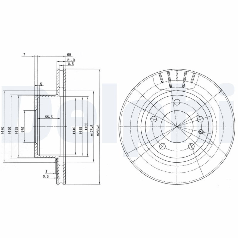 FREN DİSKİ (ÇİFTLİ PAKET) DELİKLİ ÖN BMW 518, 520, 524, 525, 528 04/1981 > 01/1988 