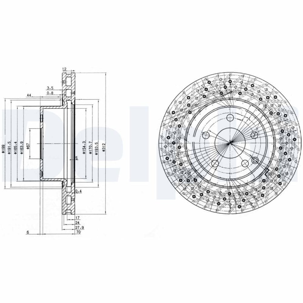 FREN DİSKİ (ÇİFTLİ PAKET) DELİKLİ ÖN MERCEDES S280, S320, S350 10/1998 > 08/2005 