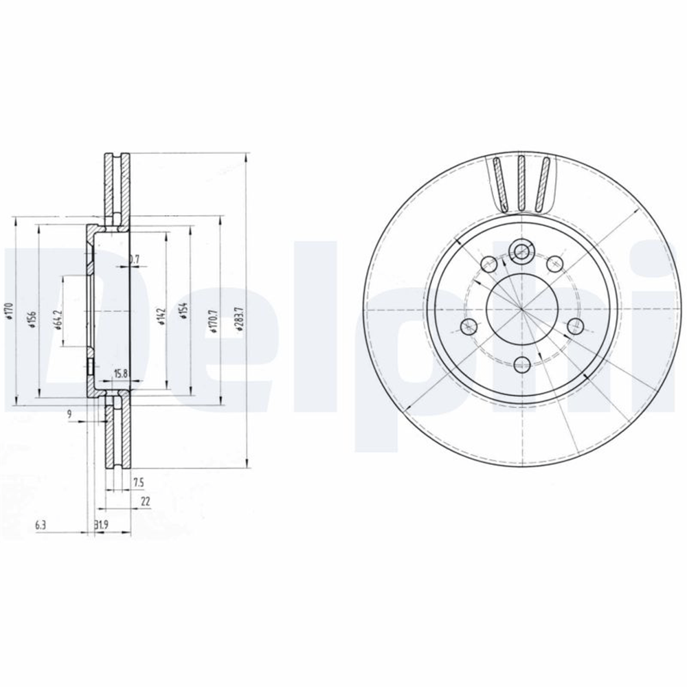 FREN DİSKİ (ÇİFTLİ PAKET) DELİKLİ ÖN MG // ROVER GROUP; MG6 // 75, MG ZT, MG ZT-T 02/1999 > 