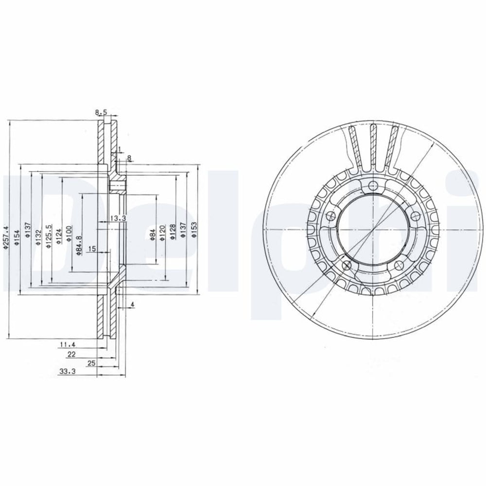 FREN DİSKİ (ÇİFTLİ PAKET) DELİKLİ ÖN MITSUBISHI L300 01/1987 > 12/2001 