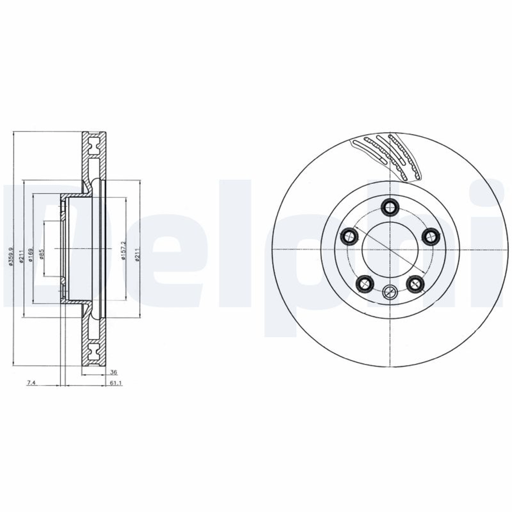 FREN DİSKİ (TEKLİ PAKET) - BOYALI, DELİKLİ ÖN; SAĞ VW TOUAREG 04/2010 > 