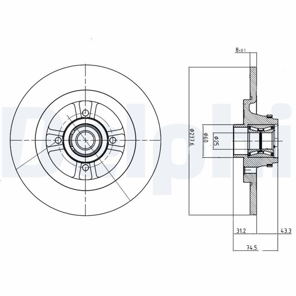 FREN DİSKİ (TEKLİ PAKET) DELİKSİZ ARKA RENAULT 19, MEGANE 1989 > 10/2003 