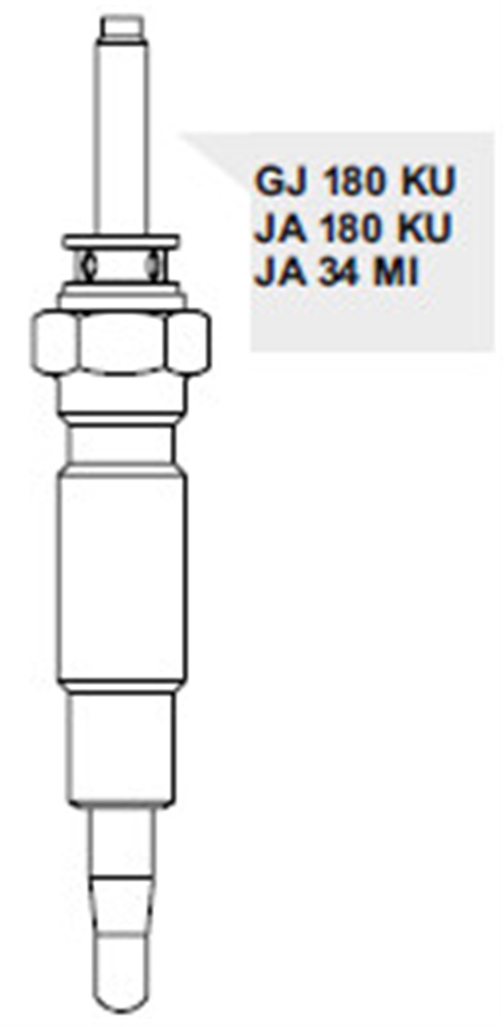 KIZDIRMA BUJİSİ 12V JA180KU KUBATO 