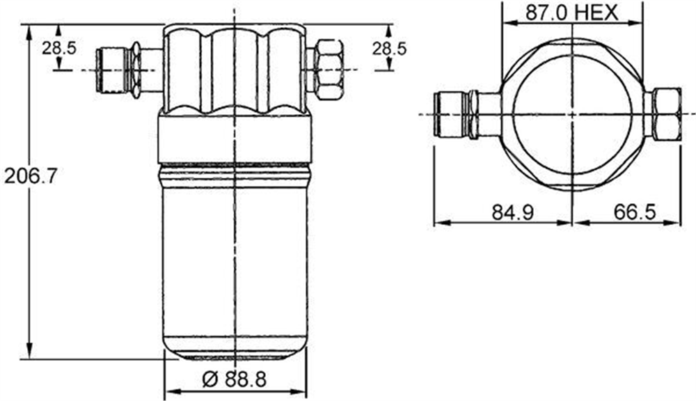 KLİMA KURUTUCU AUDI A4 1.6-1.8 94-00, 1.8 T 95-00, 2.4 97-00, 2.4 QUATTRO 97-00, S4 QUATTRO 97-01, 1.9 TDI 95-00, A6 1.8 97-05, 1.8 T 97-05, 2.4 97-05, 2.7 T 99-05, 2.8 97-05, 1.9 TDI 97-05, VOLKSWAGEN PASSAT 1.6-1.8 96-00, 1.8 T 96-00, 2.0 00-00, 2.