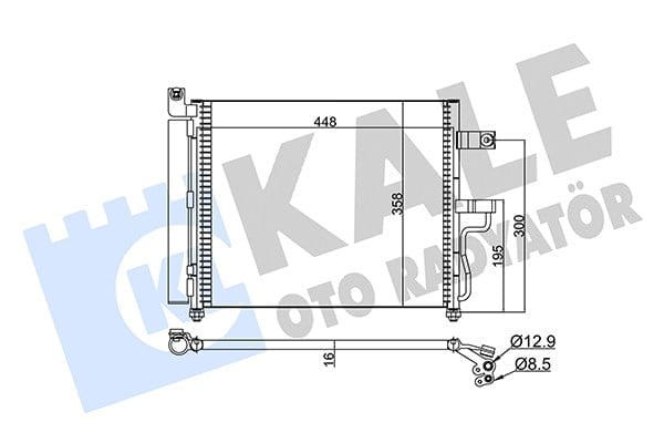 KLİMA RADYATÖRÜ ( KONDENSER ) KURUTUCULU AL/AL HYUNDAI ACCENT III 1.3-1.5 00-05, 1.6 02-05 424X364X17MM 