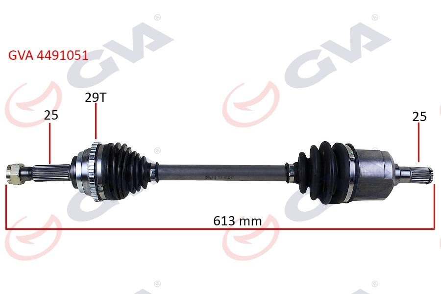 KOMPLE AKS SOL ACCENT ADMIRE 1.3-1.5D 03-06 ABS Lİ 29DİŞ 613mm