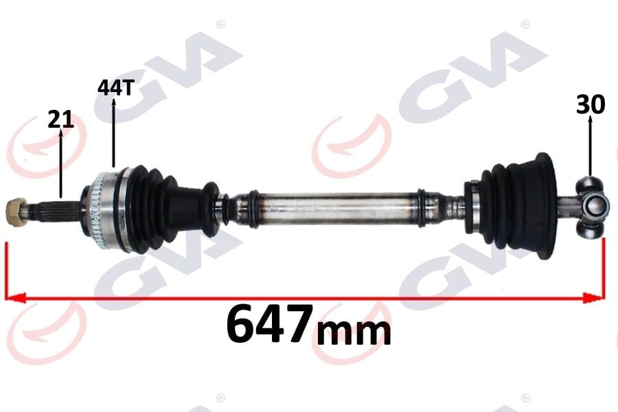 KOMPLE AKS SOL MEGANE I 1.4/1.6 96-03 ABS Lİ 44DİŞ 647mm