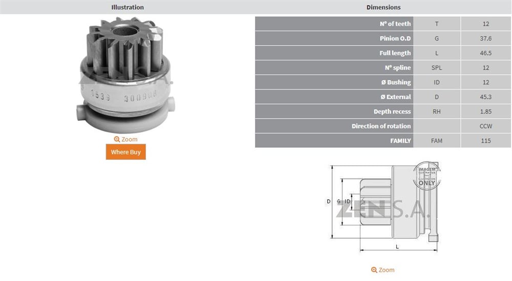 MARŞ DİŞLİSİ 12 DİŞ FORD TRANSIT V184 (CCW) 