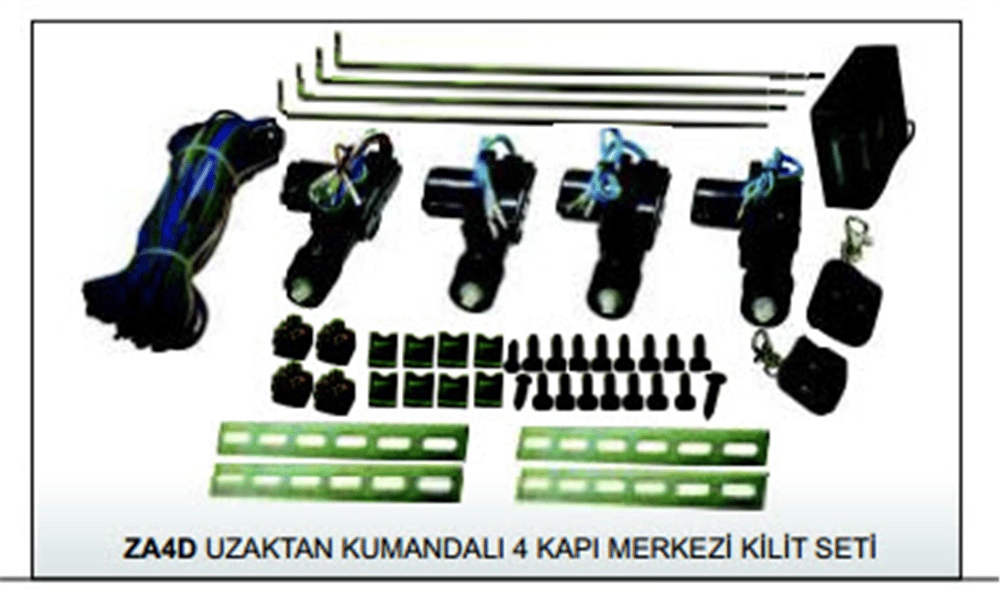 MERKEZI KİLİT VALOR ZA4D UZAKTAN KUMANDALI 4 KAPI
