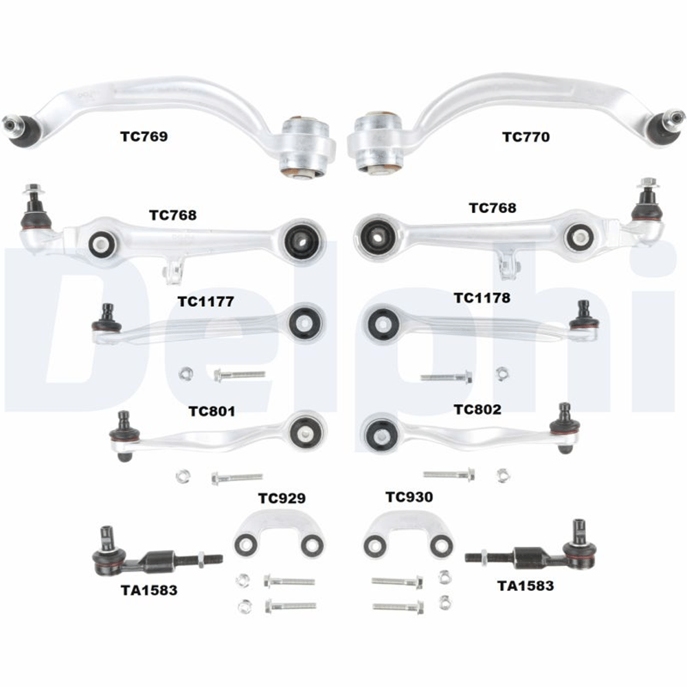 ÖN TAKIM KİTİ ALÜMİNYUM AUDI A4 1.6 94-00, 1.8 94-00, 1.8 QUATTRO 95-00, 1.8 T 95-00, 2.4 97-00, 2.4 QUATTRO 97-00, 1.9 tdı 95-00, VOLKWAGEN PASSAT 1.6 96-00, 1.8 t 96-00, 2.0 00-00, 2.3 VR5 96-00, 2.8 V6 97-99, 1.9 TDI 96-00, 1.9 TDI 96-00, 2.5 TDI 