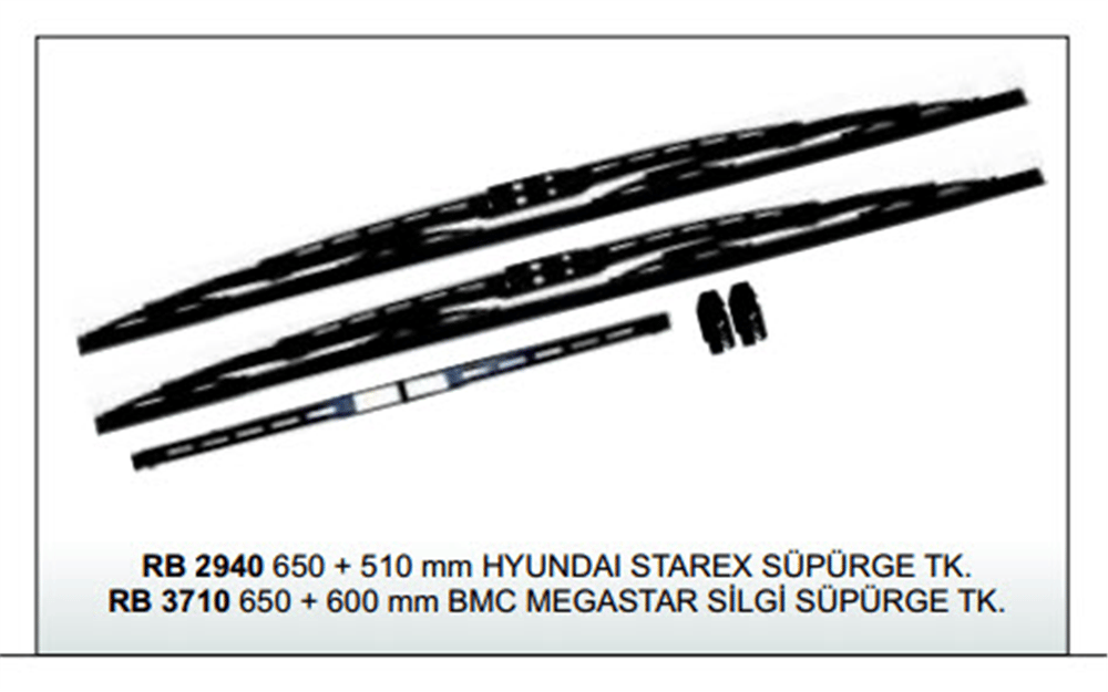 SİLECEK SÜPÜRGESİ 650MM+510MM RB2940 HYUNDAI STAREX TAKIM 