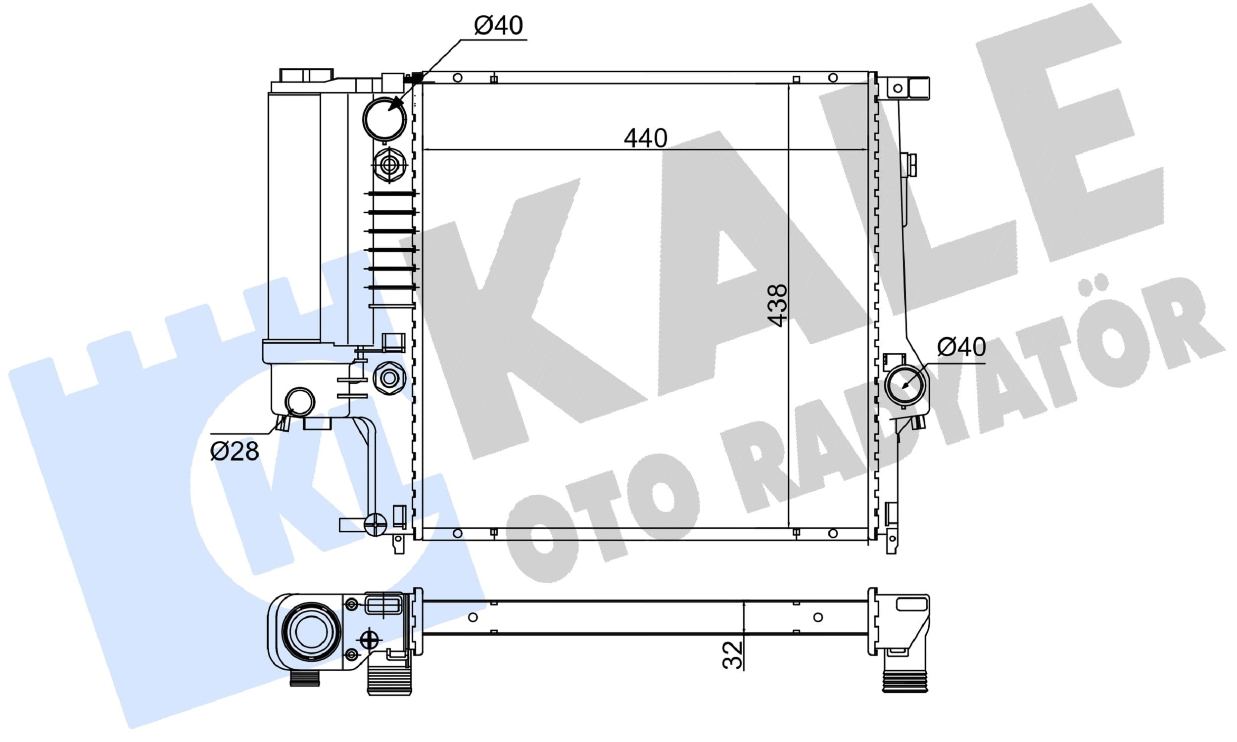 SU RADYATÖRÜ AL/PL/BRZ BMW 3 E30-E36 87-94 438x438x34MM 
