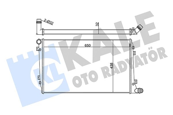 SU RADYATÖRÜ BRAZING AUDI A3, SEAT ALTEA-LEON-TOLEDO III, SKODA OCTAVIA II-SUPERB II, VOLKSWAGEN CADDY III-GOLF V, JETTA III-PASSAT-TOURAN 1.9/2.0TDI 04-13 (MT) (AC/NAC) 650X438X32 