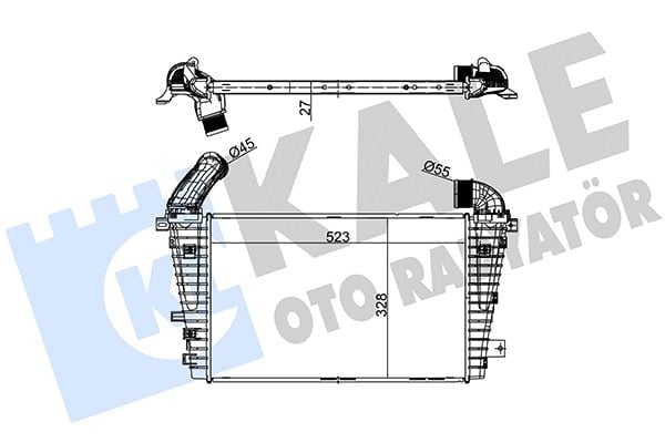 TURBO RADYATÖRÜ (INTERCOOLER) AL/PL/BRZ OPEL ASTRA H 1.7 CDTI 07-14 (523x328.6x27) 