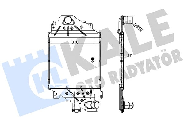 TURBO RADYATÖRÜ (INTERCOOLER) AL/PL/BRZ RENAULT CLIO II 1.5 DCI 345x, 370x, 27MM 