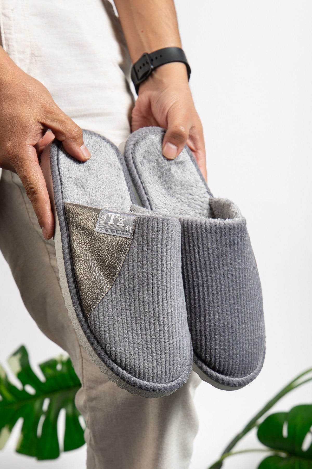 Unisex Fitilli Kumaş Rahat Hafif Yumuşak Balkon Ofis Ev Terliği