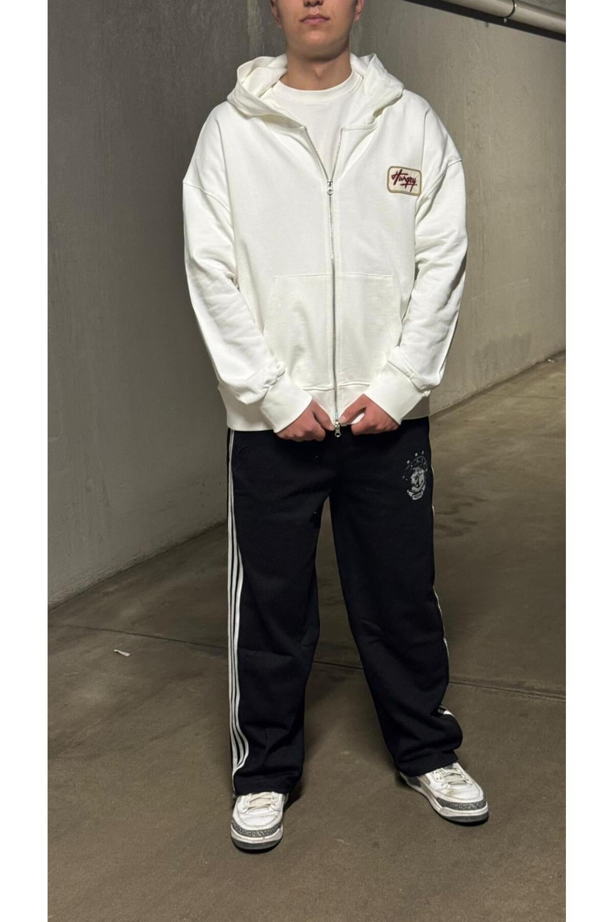 Nakış Patch Detaylı Fermuarlı Hoodie