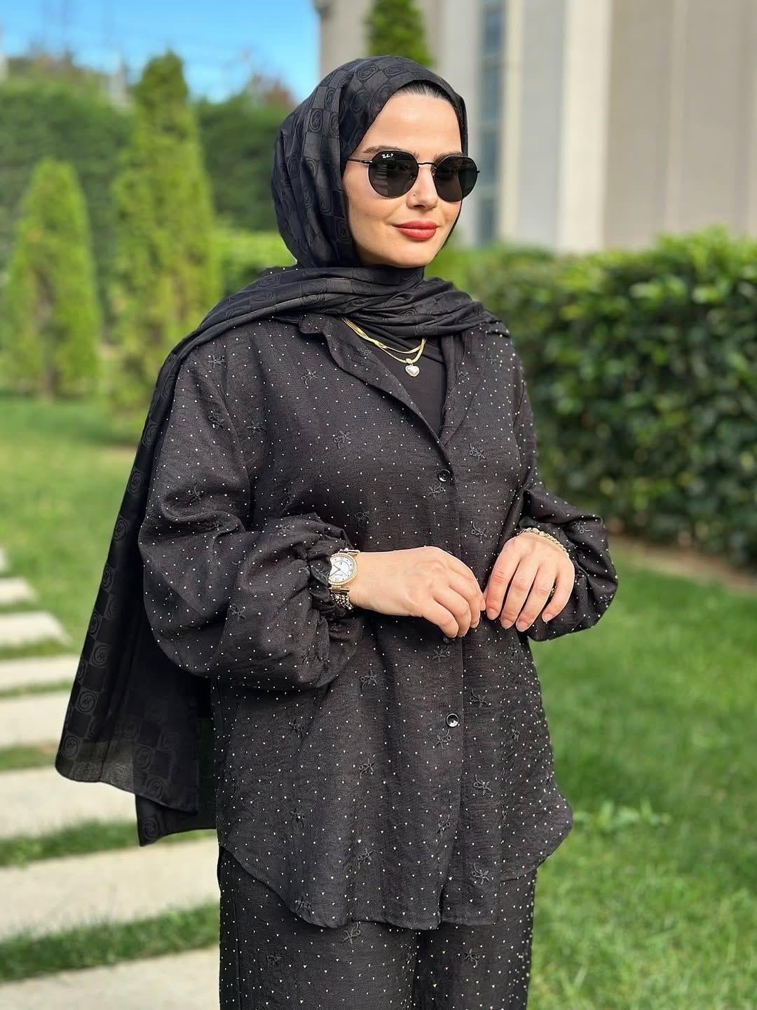 Siyah Taşlı Tunik