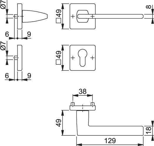 Hoppe Bergamo Kapı Kolu Seti Barelli Tipi Mat Altın Renkli
