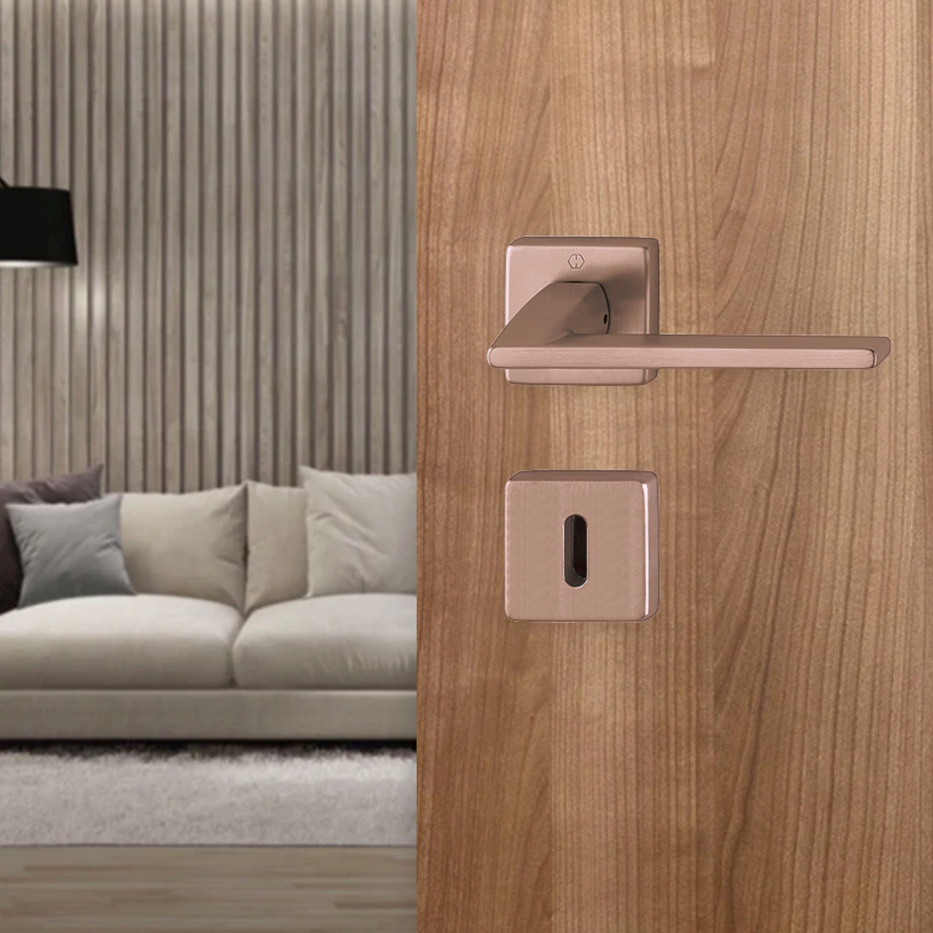 Hoppe Bergamo Kapı Kolu Seti Barelli Tipi Bakır Renkli