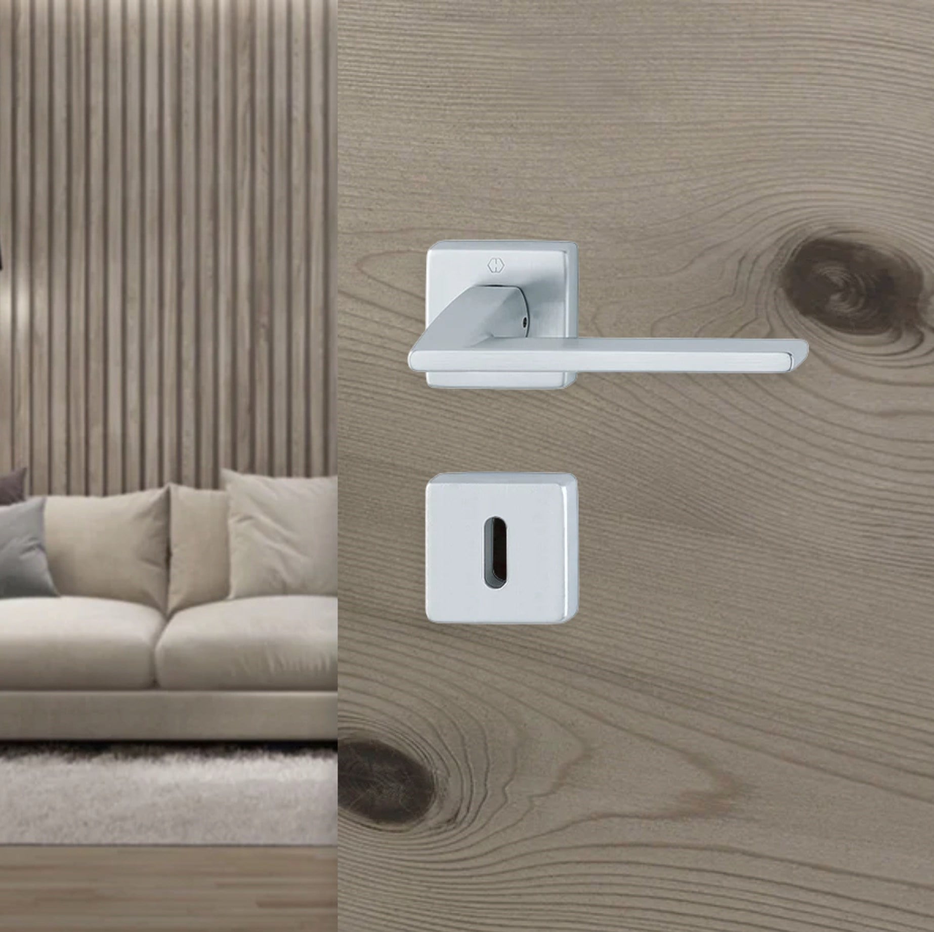 Hoppe Bergamo Kapı Kolu Seti Barelli Tipi Gümüş Renkli