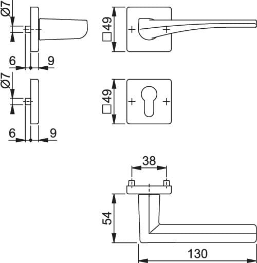 Hoppe Canberra Kapı Kolu Seti Barelli Tipi Siyah Renkli