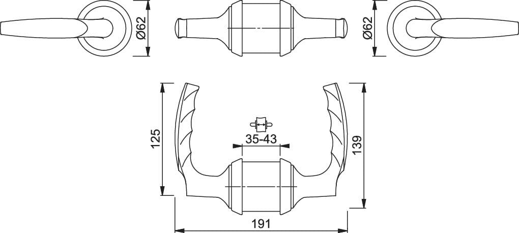Hoppe HCS Arles Kapı Kol Seti Çerçeveli Cam Kanat Siyah Renkli  Mandal İndikatör
