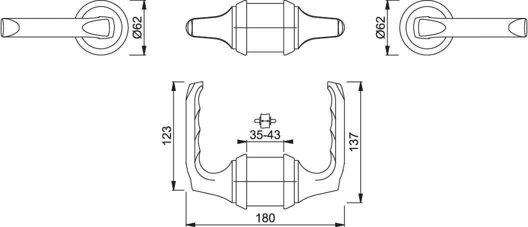 Hoppe HCS Atlanta Kapı Kol Seti Çerçeveli Cam Kanat Siyah Renkli  Anahtar Mandal