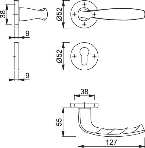 Hoppe New York Kapı Kolu Seti Barelli Tipi Gümüş Renkli