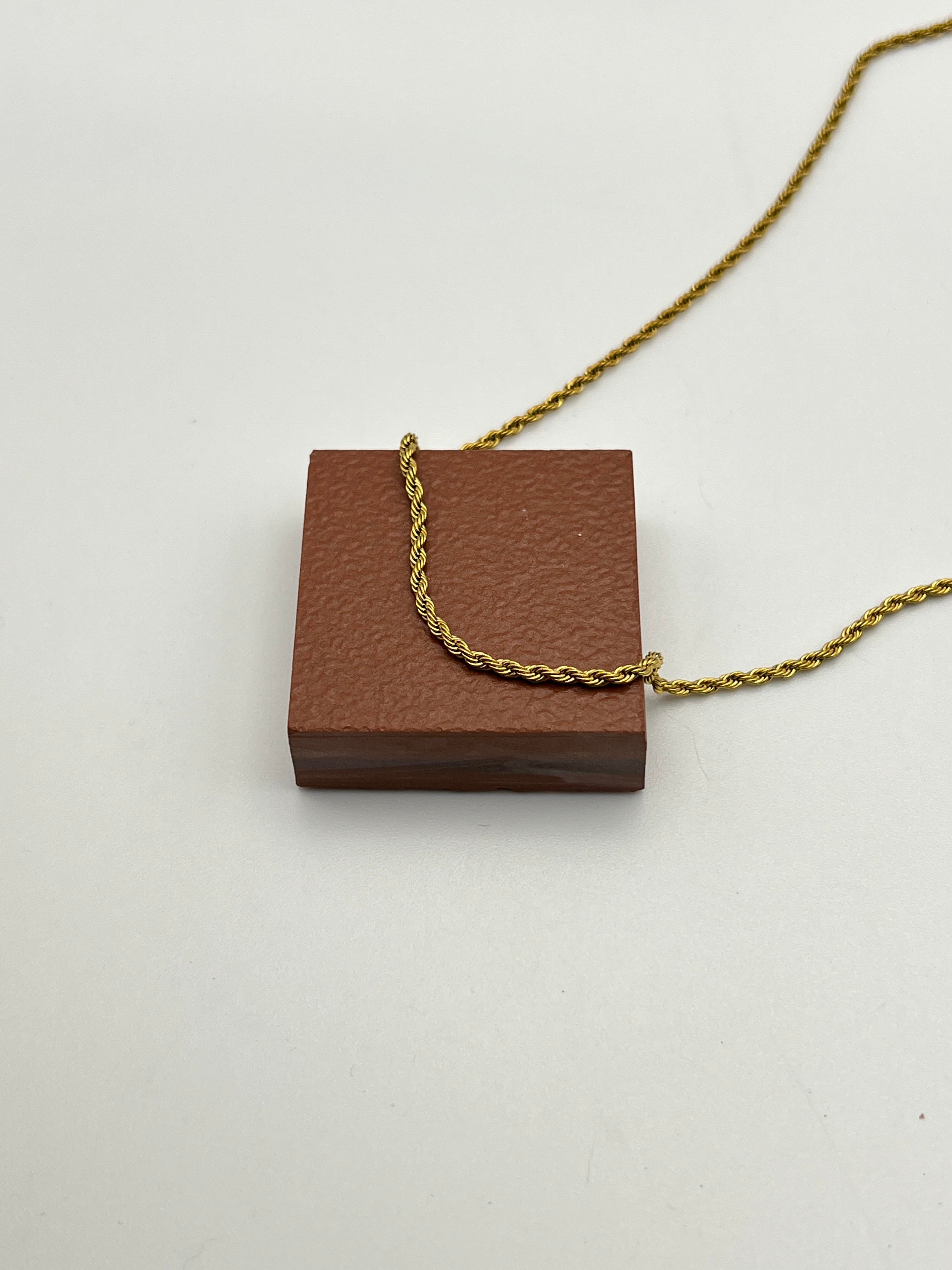 2mm Burgu Çelik Kolye 60+5cm Gold