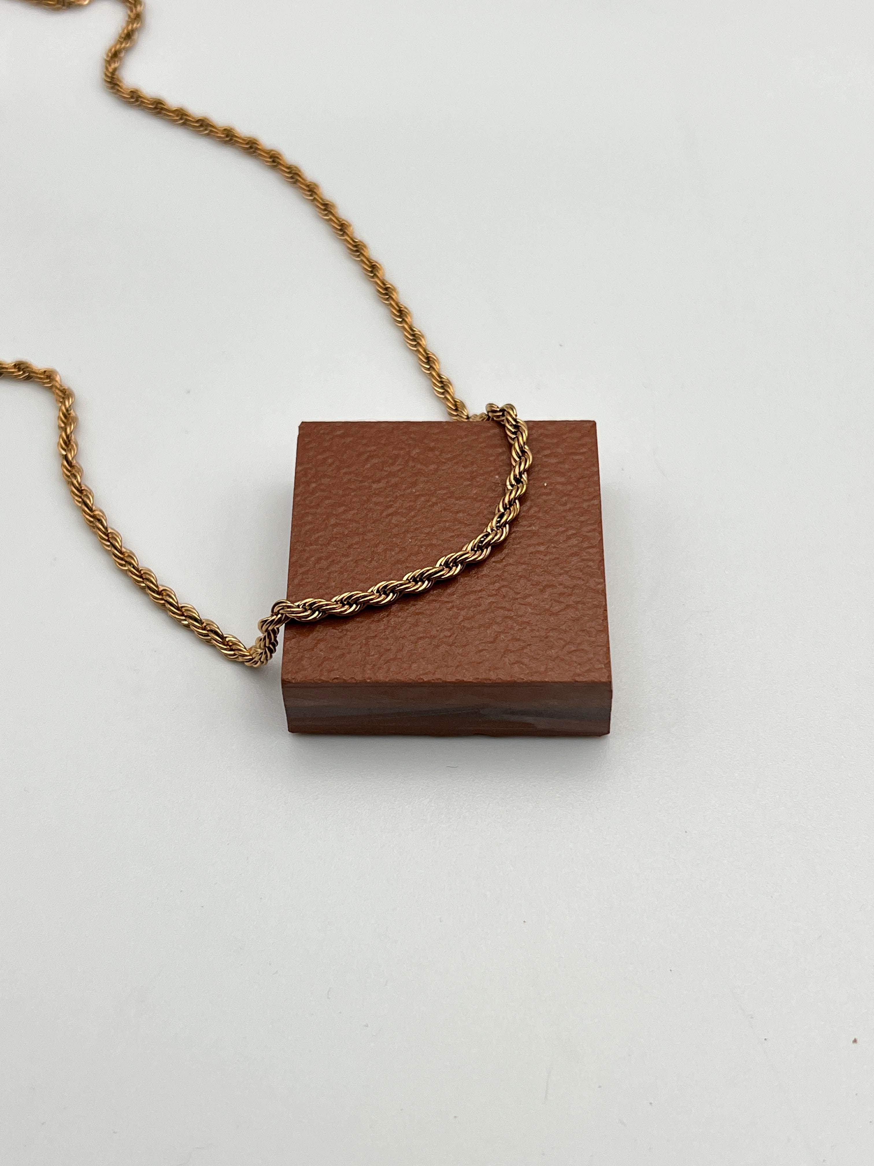 3mm Burgu Çelik Kolye 40+5cm Bronz