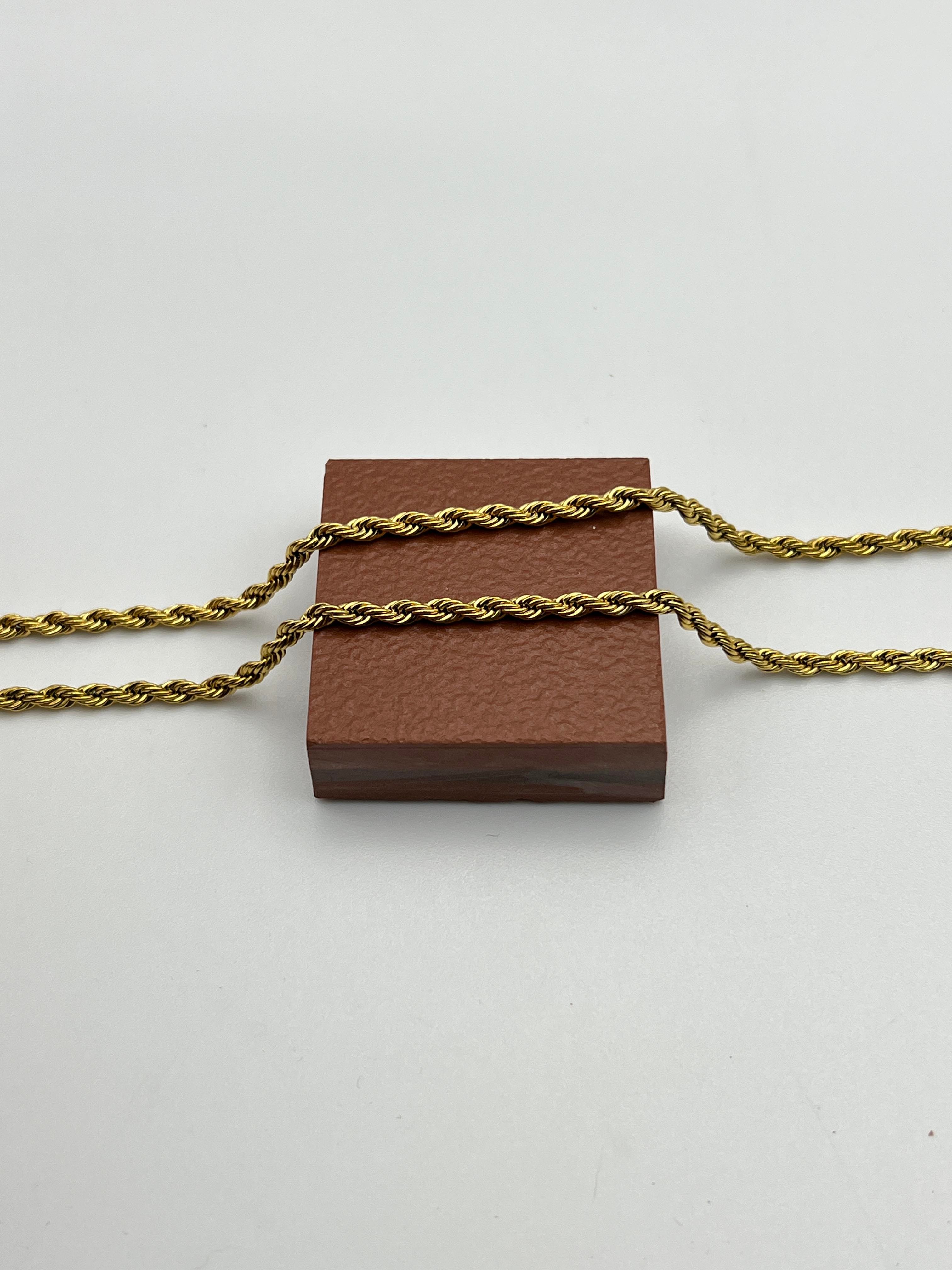 3mm Burgu Çelik Kolye 45+5cm Gold